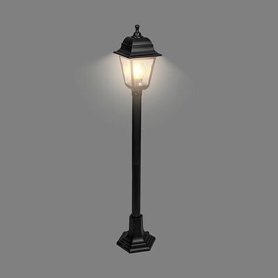 LAMPER 602-303 Светильник садово-парковый НТУ 04-60-002 У1 quot;Оскар 4 quot;, столб, черный, пластик (рельеф ромб), четырехгранный, под лампу Е27 LAMPER
