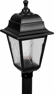 LAMPER 602-303 Светильник садово-парковый НТУ 04-60-002 У1 quot;Оскар 4 quot;, столб, черный, пластик (рельеф ромб), четырехгранный, под лампу Е27 LAMPER