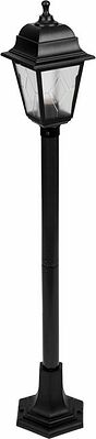 LAMPER 602-303 Светильник садово-парковый НТУ 04-60-002 У1 quot;Оскар 4 quot;, столб, черный, пластик (рельеф ромб), четырехгранный, под лампу Е27 LAMPER