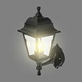 LAMPER 602-305 Светильник садово-парковый НБУ 04-60-001 У1 quot;Леда quot;, настенный, черный, стекло прозрачное, четырехгранный, под лампу Е27 LAMPER