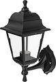 LAMPER 602-305 Светильник садово-парковый НБУ 04-60-001 У1 quot;Леда quot;, настенный, черный, стекло прозрачное, четырехгранный, под лампу Е27 LAMPER
