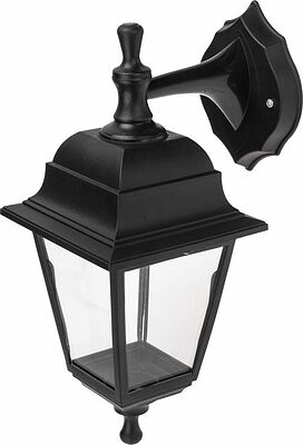LAMPER 602-305 Светильник садово-парковый НБУ 04-60-001 У1 quot;Леда quot;, настенный, черный, стекло прозрачное, четырехгранный, под лампу Е27 LAMPER