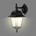 LAMPER 602-305 Светильник садово-парковый НБУ 04-60-001 У1 quot;Леда quot;, настенный, черный, стекло прозрачное, четырехгранный, под лампу Е27 LAMPER