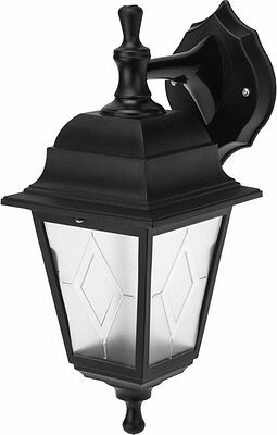 LAMPER 602-307 Светильник садово-парковый НБУ 04-60-001 У1 quot;Леда quot;, настенный, черный, пластик (рельеф ромб), четырехгранный, под лампу Е27 LAMPER