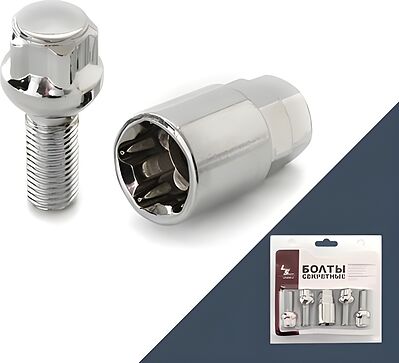 LS Болт секретный M14x1,5 (48,5/26) сфера, 4+1 ключ, CH, JN-604 S030932
