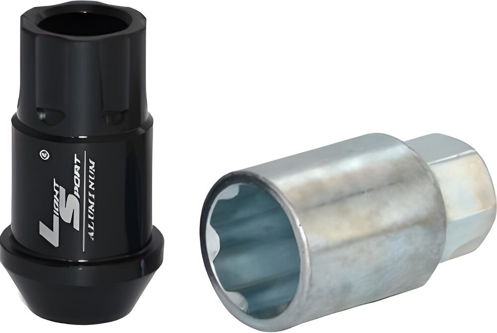 LS Гайка M12x1,5 (44) внешний спец алюминиевая black 20+1 ключ (КИТАЙ) AL116 S033822