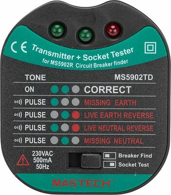 Mastech 13-1262 Тестер розеток, детектор автоматов MS5902RTD MASTECH