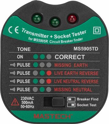 Mastech 13-1265 Тестер розеток, детектор автоматов MS5905RTD MASTECH