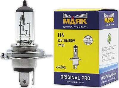 Маяк 02420 Лампа Н4 12V 60/55W P43t ORIGINAL PRO 