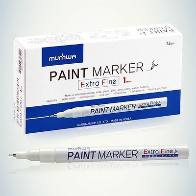 MunHwa 08-7205 Маркер-краска Extra Fine Paint Marker 1мм, нитрооснова, белый MunHwa