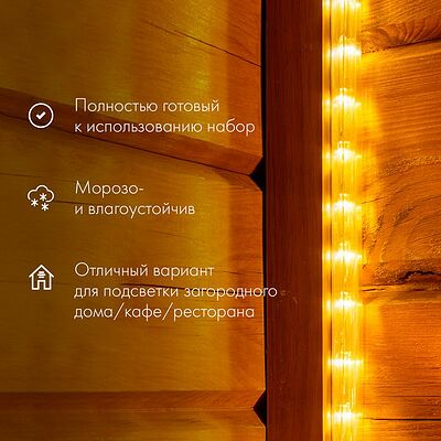 NEON-NIGHT 121-329-10 Дюралайт LED фиксинг (2W), 24 LED/м, мульти (RYGB), 10 м