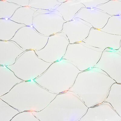 NEON-NIGHT 215-109 Гирлянда Сеть 1,5х1,5м, прозрачный ПВХ, 96 LED Мультиколор