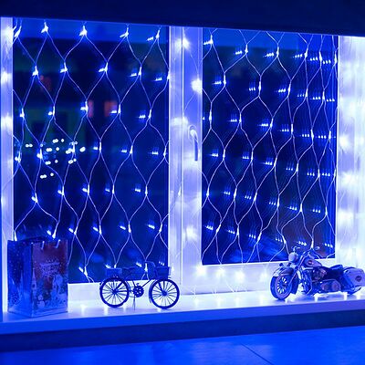 NEON-NIGHT 215-123 Гирлянда Сеть 1,5х1,5м, прозрачный ПВХ, 150 LED Синий