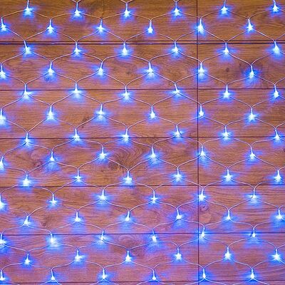 NEON-NIGHT 215-123 Гирлянда Сеть 1,5х1,5м, прозрачный ПВХ, 150 LED Синий