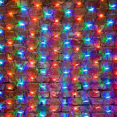 NEON-NIGHT 217-119 Гирлянда светодиодная Сеть 2x1,5м 288 LED МУЛЬТИ черный каучук IP67 постоянное свечение 230В блок в комплекте NEON-NIGHT 