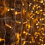 NEON-NIGHT 235-111 Гирлянда светодиодная Занавес 2х1,5м 360 LED ЖЕЛТЫЙ белый ПВХ IP65 постоянное свечение 230В блок в комплекте NEON-NIGHT