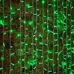 NEON-NIGHT 235-114 Гирлянда светодиодная Занавес 2х1,5м 360 LED ЗЕЛЕНЫЙ белый ПВХ IP65 постоянное свечение 230В блок в комплекте NEON-NIGHT