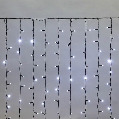 NEON-NIGHT 235-125 Гирлянда светодиодная Занавес 2х1,5м 300 LED БЕЛЫЙ черный ПВХ IP65 постоянное свечение 230В нужен блок 303-500 NEON-NIGHT