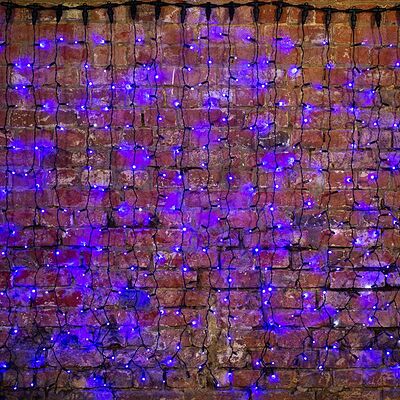 NEON-NIGHT 235-143 Гирлянда светодиодная Занавес 2х3м 760 LED СИНИЙ черный ПВХ IP65 постоянное свечение 230В нужен блок 303-500 NEON-NIGHT
