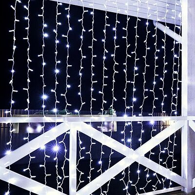 NEON-NIGHT 235-155-6 Гирлянда светодиодная Занавес 2х3м 448 LED БЕЛЫЙ прозрачный ПВХ IP65 постоянное свечение 230В нужен блок 303-500-1 NEON-NIGHT