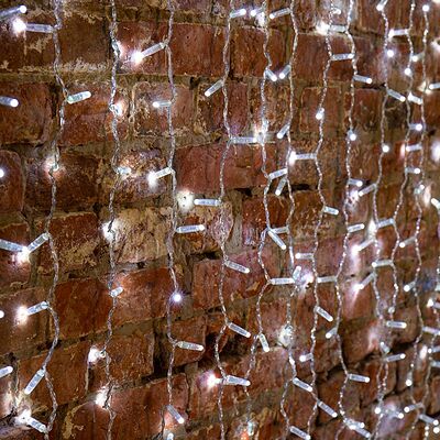 NEON-NIGHT 235-155 Гирлянда светодиодная Занавес 2х3м 600 LED БЕЛЫЙ прозрачный ПВХ IP65 постоянное свечение 230В нужен блок 303-500-1 NEON-NIGHT