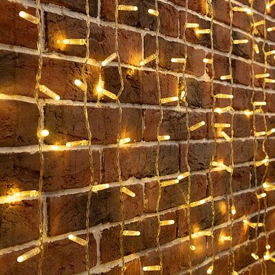NEON-NIGHT 235-158 Гирлянда светодиодная Занавес 2х3м 760 LED ЗОЛОТОЙ прозрачный ПВХ IP65 постоянное свечение 230В блок в комплекте NEON-NIGHT