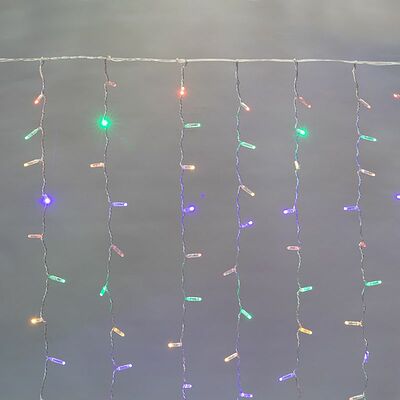 NEON-NIGHT 235-159-6 Гирлянда светодиодная Занавес 2х3м 448 LED МУЛЬТИКОЛОР прозрачный ПВХ IP65 постоянное свечение 230В нужен блок 303-500-1 NEON-NIGHT