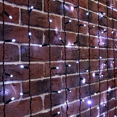 NEON-NIGHT 235-165 Гирлянда светодиодная Занавес 2х6м 768 LED БЕЛЫЙ черный ПВХ IP65 постоянное свечение 230В нужен блок 303-500 NEON-NIGHT