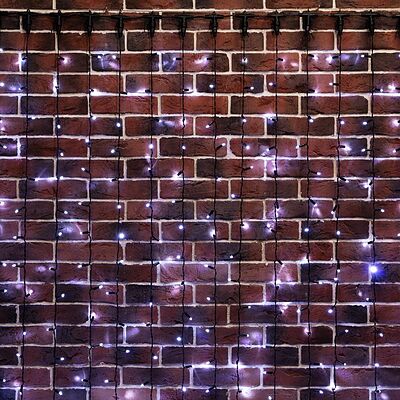 NEON-NIGHT 235-165 Гирлянда светодиодная Занавес 2х6м 768 LED БЕЛЫЙ черный ПВХ IP65 постоянное свечение 230В нужен блок 303-500 NEON-NIGHT