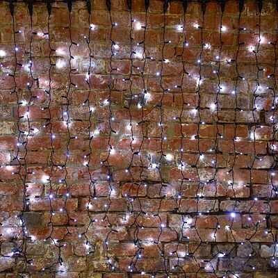 NEON-NIGHT 235-201 Гирлянда светодиодная Занавес 2х3м 600 LED БЕЛЫЙ черный ПВХ IP65 эффект мерцания 230В нужен блок 303-500 NEON-NIGHT