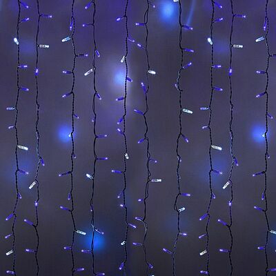 NEON-NIGHT 235-213 Гирлянда светодиодная Занавес 2х3м 600 LED СИНИЙ белый ПВХ IP65 эффект мерцания 230В нужен блок 303-500-1 NEON-NIGHT