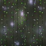 NEON-NIGHT 235-226 Гирлянда светодиодная Занавес 2х1,5м 360 LED ЗЕЛЕНЫЙ белый ПВХ IP65 эффект мерцания 230В блок в комплекте NEON-NIGHT