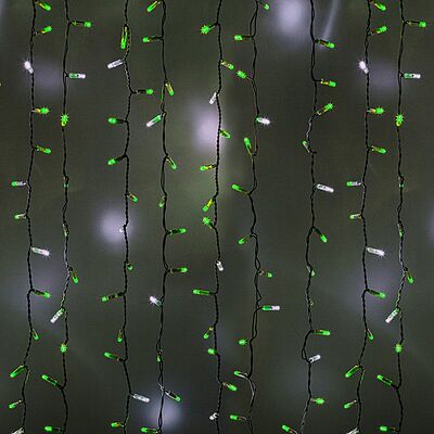 NEON-NIGHT 235-226 Гирлянда светодиодная Занавес 2х1,5м 360 LED ЗЕЛЕНЫЙ белый ПВХ IP65 эффект мерцания 230В блок в комплекте NEON-NIGHT