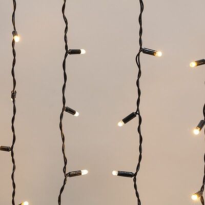 NEON-NIGHT 235-286 Гирлянда светодиодная Занавес 2х0,8м 160 LED ТЕПЛЫЙ БЕЛЫЙ черный ПВХ IP65 постоянное свечение 230В нужен блок 303-500 NEON-NIGHT