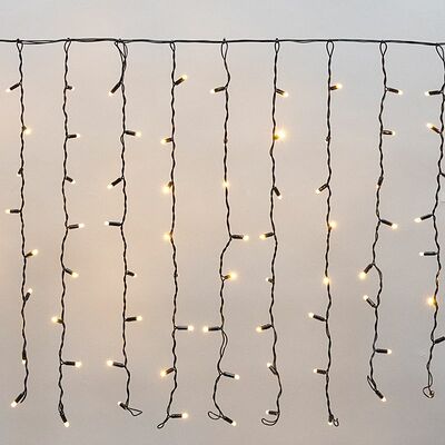 NEON-NIGHT 235-286 Гирлянда светодиодная Занавес 2х0,8м 160 LED ТЕПЛЫЙ БЕЛЫЙ черный ПВХ IP65 постоянное свечение 230В нужен блок 303-500 NEON-NIGHT