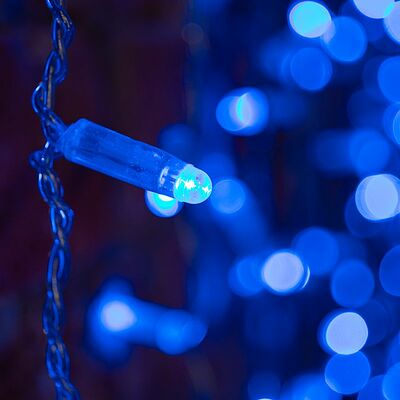 NEON-NIGHT 235-303-6 Гирлянда светодиодная Занавес 2х1,5м 192 LED СИНИЙ прозрачный ПВХ IP65 постоянное свечение 230В блок в комплекте NEON-NIGHT