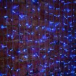 NEON-NIGHT 235-303-6 Гирлянда светодиодная Занавес 2х1,5м 192 LED СИНИЙ прозрачный ПВХ IP65 постоянное свечение 230В блок в комплекте NEON-NIGHT