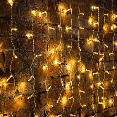NEON-NIGHT 235-306-6 Гирлянда светодиодная Занавес 2х1,5м 192 LED ТЕПЛЫЙ БЕЛЫЙ прозрачный ПВХ IP65 постоянное свечение 230В нужен блок 303-500-1 NEON-NIGHT