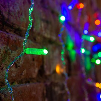 NEON-NIGHT 235-309-6 Гирлянда светодиодная Занавес 2х1,5м 192 LED МУЛЬТИКОЛОР прозрачный ПВХ IP65 постоянное свечение 230В блок в комплекте NEON-NIGHT