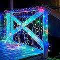 NEON-NIGHT 235-309-6 Гирлянда светодиодная Занавес 2х1,5м 192 LED МУЛЬТИКОЛОР прозрачный ПВХ IP65 постоянное свечение 230В блок в комплекте NEON-NIGHT