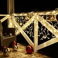 NEON-NIGHT 235-336 Гирлянда светодиодная Занавес 2х0,8м 160 LED ТЕПЛЫЙ БЕЛЫЙ прозрачный ПВХ IP65 эффект мерцания 230В нужен блок 303-500-1 NEON-NIGHT