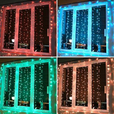 NEON-NIGHT 235-349 Гирлянда светодиодная Занавес 2х2м 200 LED RGB прозрачный ПВХ IP65 свечение с динамикой 230В блок в комплекте NEON-NIGHT