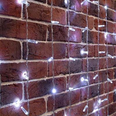 NEON-NIGHT 235-385 Гирлянда Занавес 2х6м 768 LED БЕЛЫЙ прозрачный ПВХ IP65 эффект мерцания 230В нужен блок 303-500-1