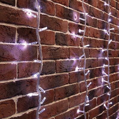 NEON-NIGHT 235-435 Гирлянда светодиодная Занавес 2х3м 240 LED БЕЛЫЙ прозрачный ПВХ IP65 эффект водопада 24В не соединяется трансформатор в комплекте NEON-NIGHT