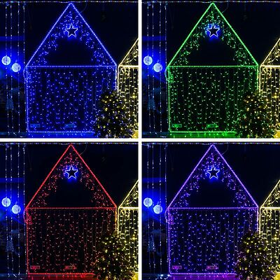 NEON-NIGHT 245-309 Гирлянда светодиодная Занавес 2х1,5м 300 LED RGB прозрачный ПВХ IP65 для свечения с динамикой 230В нужен контроллер 245-908 NEON-NIGHT