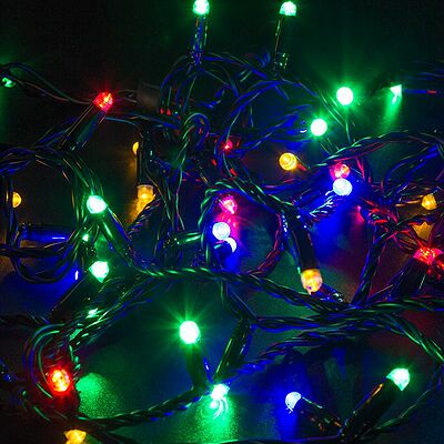NEON-NIGHT 245-408 Гирлянда светодиодная Нить 10м 100 LED RGB черный ПВХ IP65 свечение с динамикой 230В соединяется NEON-NIGHT нужен контроллер 245-908