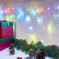 NEON-NIGHT 255-009 Гирлянда Бахрома (Айсикл), 1,8х0,5м, 48 LED RGB, прозрачный ПВХ, IP20, быстрая смена цвета, 230В, не соединяется