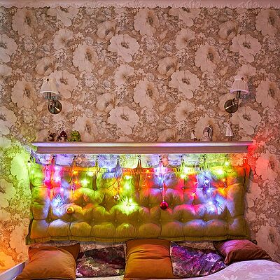 NEON-NIGHT 255-019 Гирлянда Бахрома (Айсикл), 1,8х0,5м, 48 LED МУЛЬТИКОЛОР, прозрачный ПВХ, IP20, свечение с динамикой, 230В, не соединяется ТОП