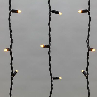 NEON-NIGHT 255-241 Гирлянда светодиодная Бахрома (Айсикл) 5,6x0,9м 240 LED ЖЕЛТЫЙ черный каучук 2,3мм IP67 постоянное свечение 230В нужен блок 315-000 NEON-NIGHT