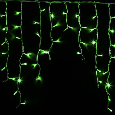 NEON-NIGHT 255-284 Гирлянда светодиодная Бахрома (Айсикл), 5,6x0,9м, 240 LED ЗЕЛЕНЫЙ, белый КАУЧУК IP67, постоянное свечение, 230В NEON-NIGHT